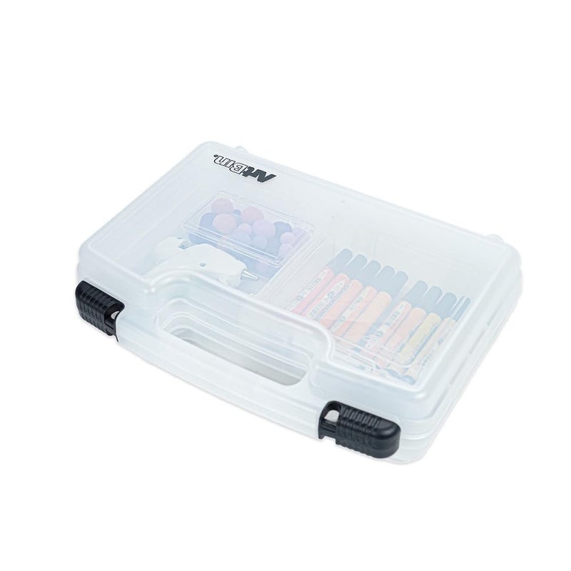ArtBin 8014AB 14 Inch Quick View Carrying Case - 14 in. x 3.375 in. x 10.25 in., Lockable Art and Craft Supply Storage with Latches and Handles, Portable, Clear - Image 1